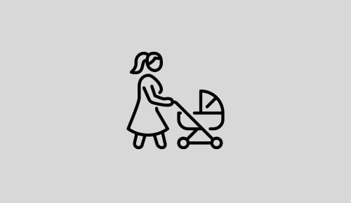Frau mit Kinderwagen-Icon