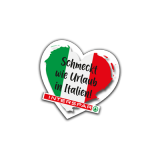 Italien Ein Herz in den Farben der italienischen Landesflagge und dem Aufdruck "Schmeckt wie Urlaub in Italien!"