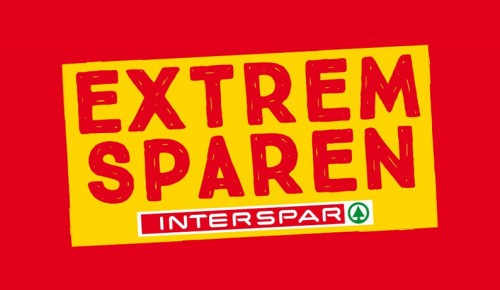 Text auf rotem Hintergrund: Extrem sparen