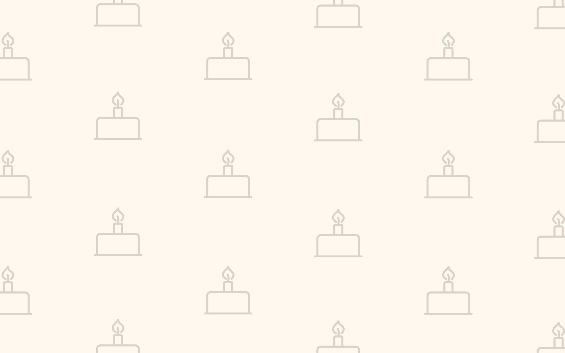 Beiger Hintergrund mit vielen verschiedenen Geburtstagskuchen-Icons