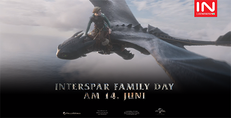 Thumbnail für den INTERSPAR-Family Day mit dem gewinnspiel zur Realverfilmung von "Drachenzämen leicht gemacht"