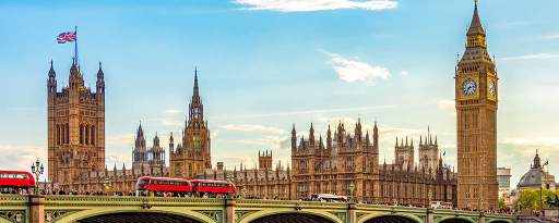 Bild von der Westminster Bridge, dem Palace of Westminster und Big Ben