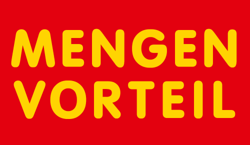 Sujet mit der Aufschrift "Mengenvorteil"
