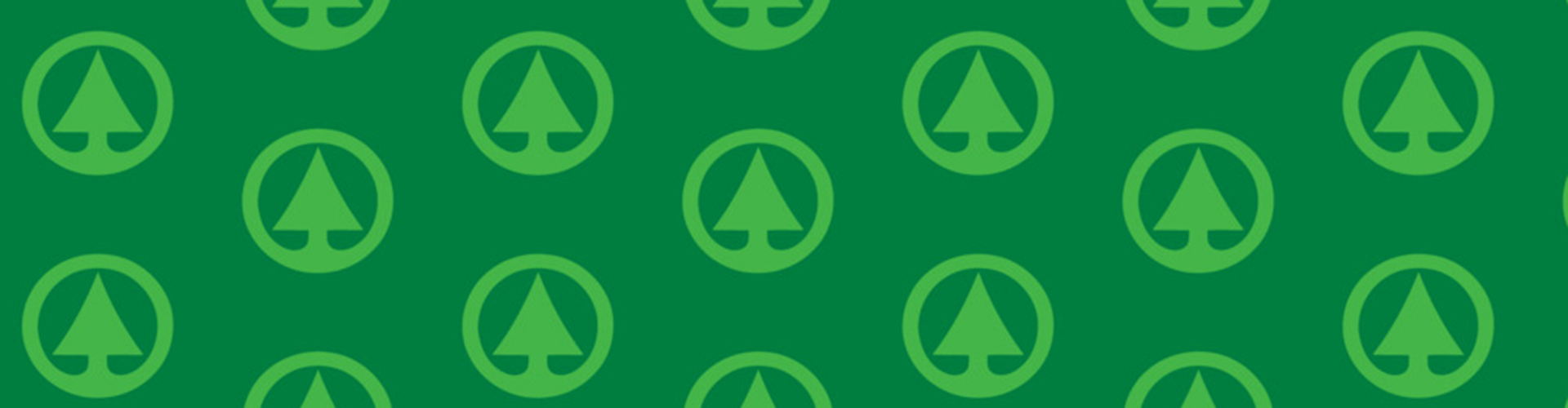 Viele kleine S-BUDGET-Logos auf einem dunkelgrünen Hintergrund
