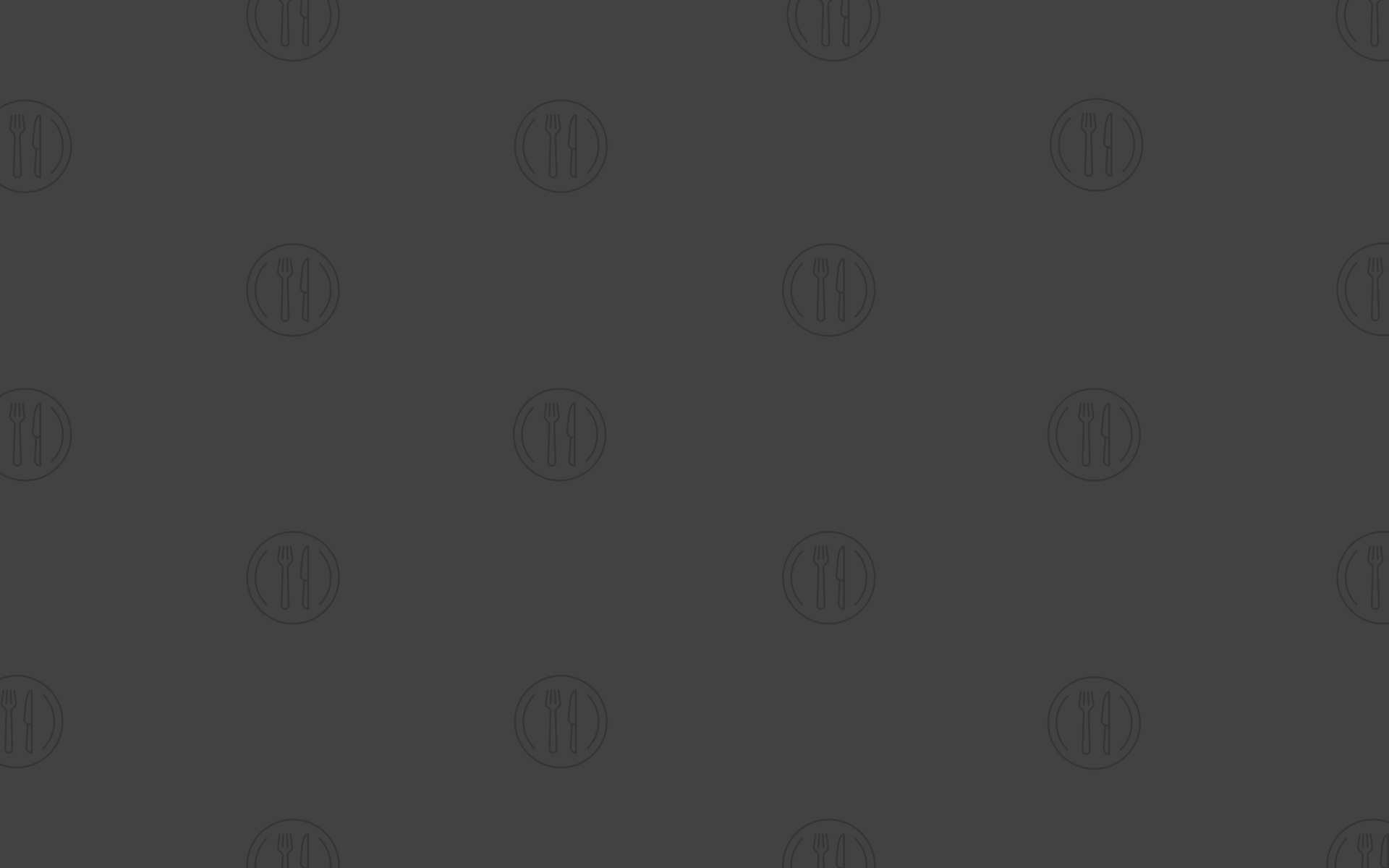 Fiele kleine Gabel- und Besteck-Icons auf einem dunkelgrauen Hintergrund