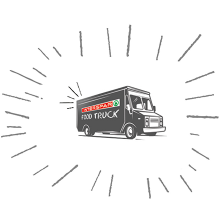 Eine Zeichnung eines INTERSPAR Food Truck