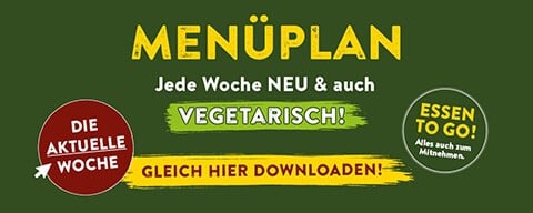 Menüplan-Banner mit der Aufschrift "Menüplan jede Woche neu & auch vegetarisch! Gleich hier downloaden!"