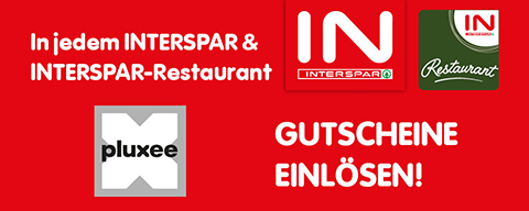 Sujet zur Einlösung der Pluxee-Gutscheine bei INTERSPAR und den INTERSPAR-Restaurants