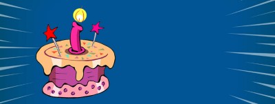 Comic-Geburstagstorte mit einer pinken Kerze