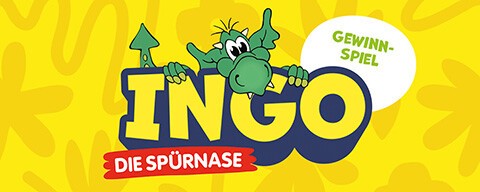 INGO Sujet mit der Aufschrift "INGO die Spürnase. Gewinnspiel"