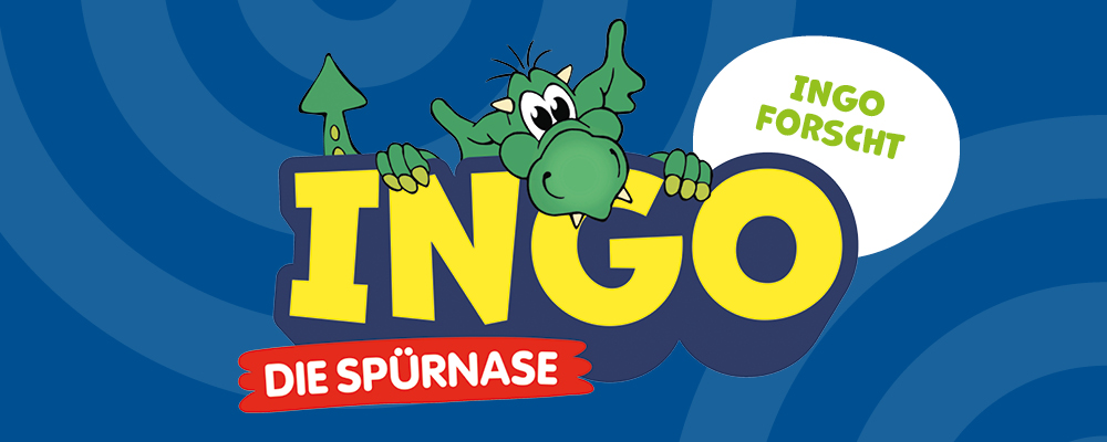 INGO Banner mit der Aufschrift "INGO die Spürnase. INGO forscht"