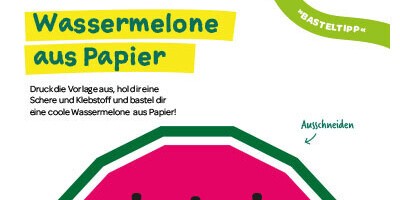 Anleitung zum Basteln einer Wassermelone aus Papier