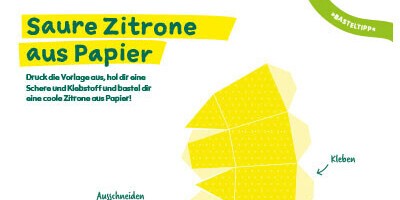 Anleitung zum Basteln einer Zitrone aus Papier