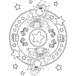 INGO Mahlvorlage für Weihnachten: INGO Mandala mit weihnachtlichen Elemente und Weihnachts-INGO