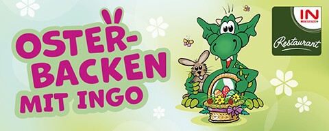 Sujet zum INGO Keksebacken mit INGO und der Aufschrift "Osterbacken mit INGO"