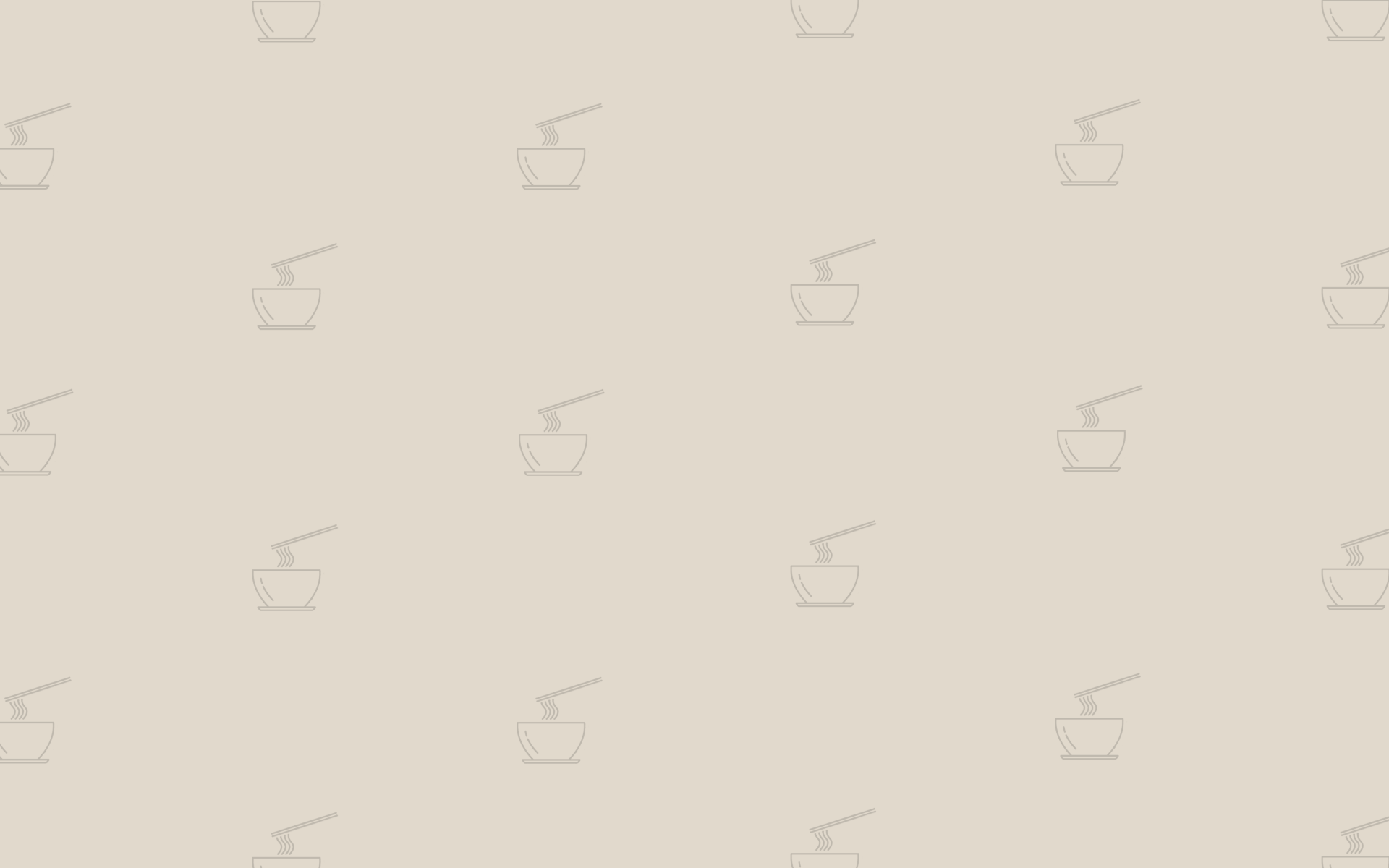 Hell-beiger Hintergrund mit vielen kleinen Nudelsuppen-Icons