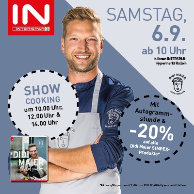 Teaser zum Didi Maier Showcooking am 9.9.2025 in Hallein