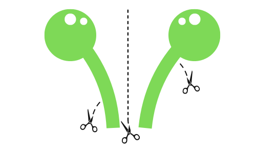 Eine Bastelvorlage zum Ausschneiden von Alien-Antennen