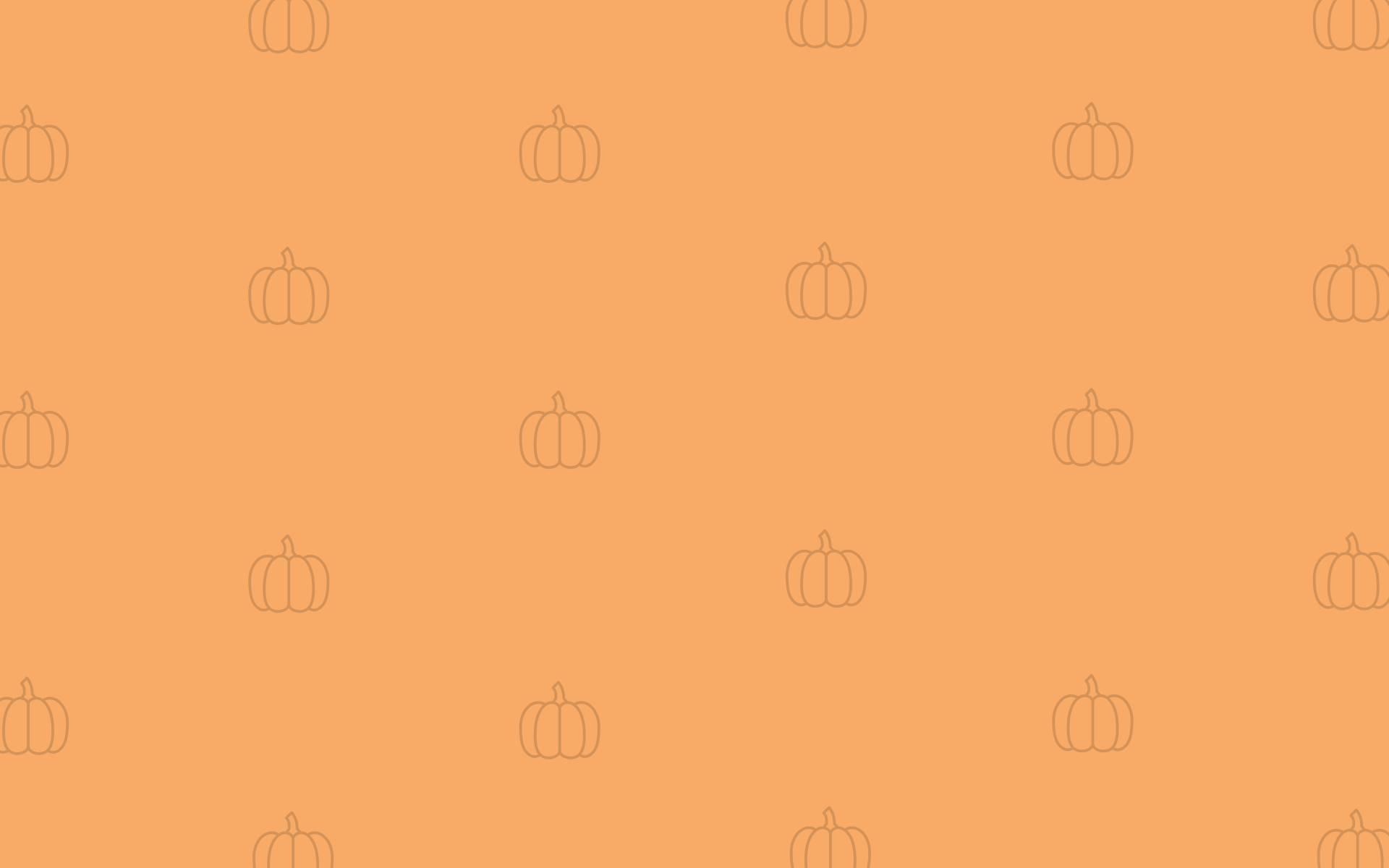 Viele kleine Kürbis-Icons auf einem orangen Hintergrund