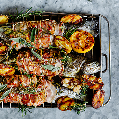 Gegrillte Forelle im Speck-Mantel für die SPAR Mahlzeit!