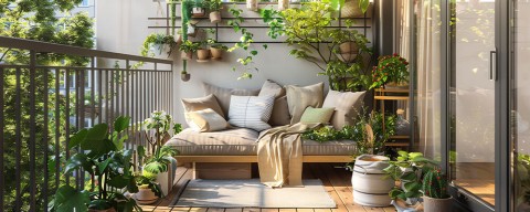 Gärtnern im Blumentopf und Pflanztrog für Gartengestaltung am Balkon und auf der Terrasse