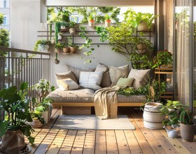 Gärtnern im Blumentopf und Pflanztrog für Gartengestaltung am Balkon und auf der Terrasse