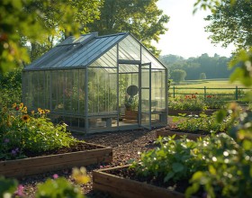 Gärtnern im erhöhten Beet und Hochbeet mit Gartenwerkzeug und Pflanzen