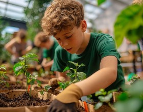 Pflanzenbewässerung und Pflanzendüngung mit Gartenschlauch oder Gießkanne