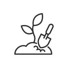 Pflanze und Schaufel-Icon