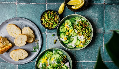 Crispy-Edamame-Gurkensalat der SPAR Mahlzeit