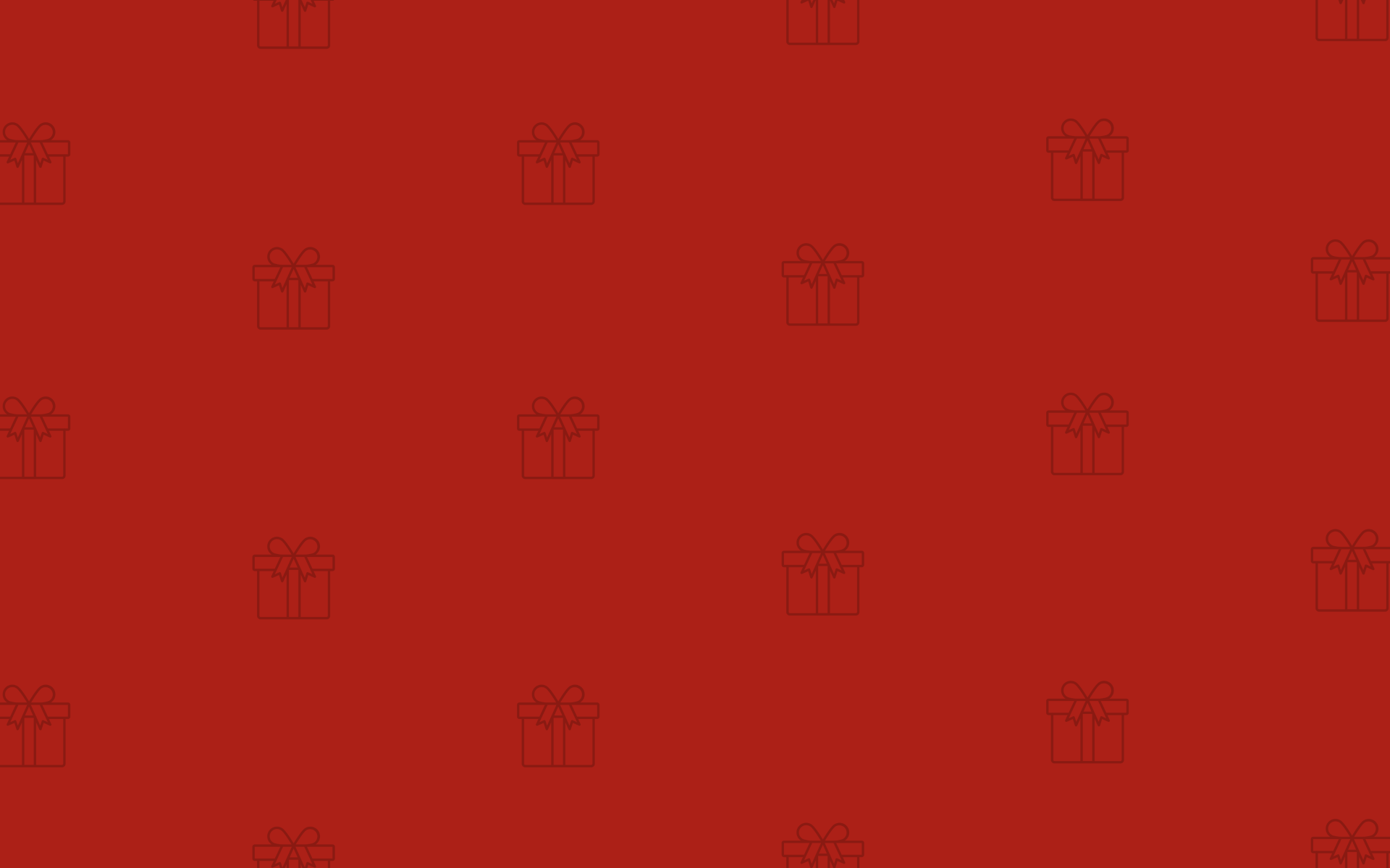 Viele kleine Geschenk-Icons auf einem dunkelroten Hintergrund