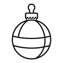 Ein Icon, das für eine Christbaumkugel steht