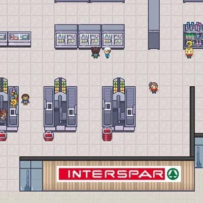 Ausschnitt aus dem INTERSPAR-Recruitingspiel im Retro-Look