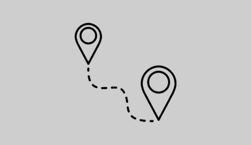 Ein Routen-Icon auf einem grauen Hintergrund