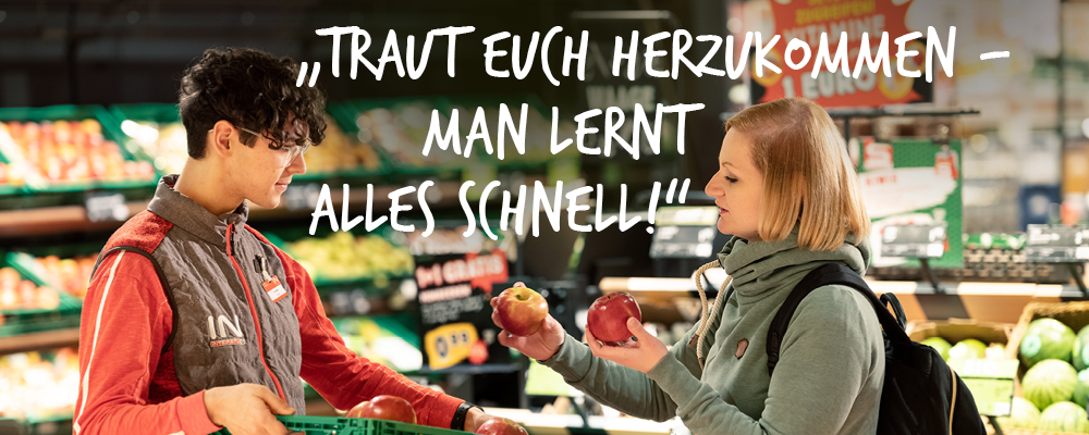Sujet zum Thema Lehre bei INTERSPAR mit der Aufschrift