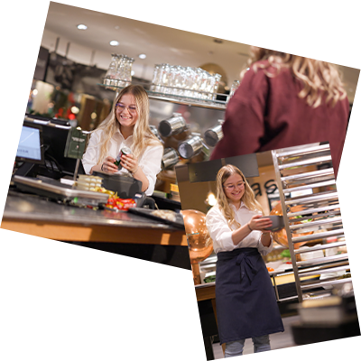 Verschiedene Bilder aus der täglichen Arbeit eines INTERSPAR Systemgastronomie Lehrlings