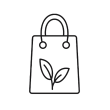 Sackerl mit Pflanzenaufdruck-Icon