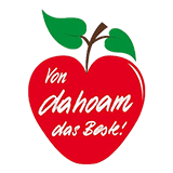 Lokale Produzenten "Von dahoam das Beste"-Logo auf weißem Hintergrund