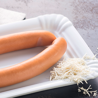 Ein paar Frankfurter Würstel mit Kren