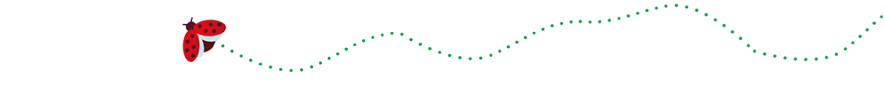 Eine Grafik von einem kleinen Marienkäfer, der ins Bild krabbelt