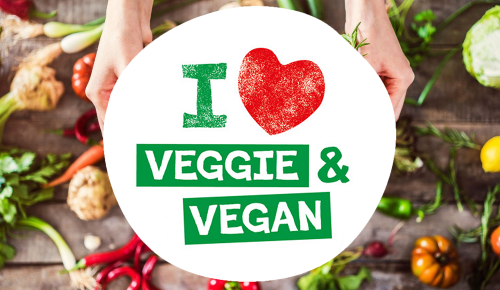 "I <3 Veggie & Vegan"-Bubble