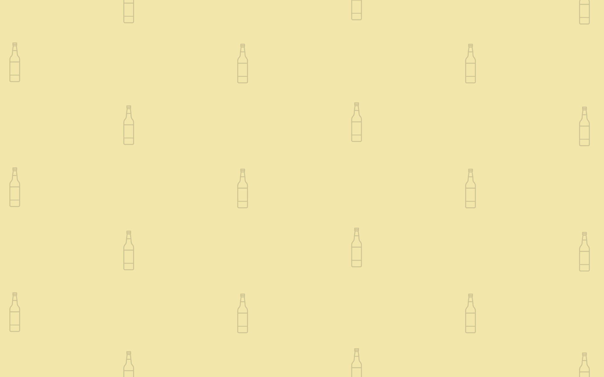 Viele kleine Bierflaschen-Icons auf einem gelben Hintergrund