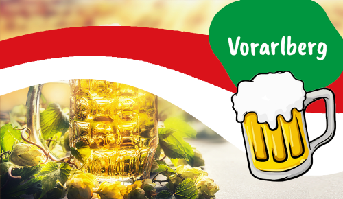 Sujet zur Bierverkostung im Bundesland Vorarlberg