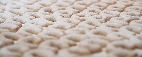 Viele frische Vanillekipferl auf einem großen Blech