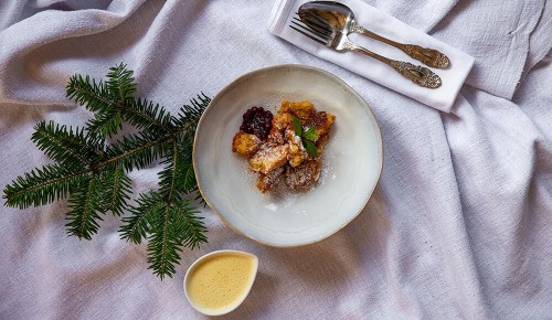 SPAR Mahlzeit! Lebkuchen-Kaiserschmarrn mit Preiselbeeren und Marzipan-Vanillesoße 
