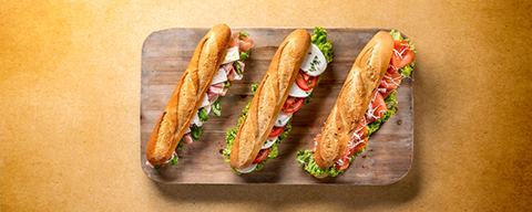 Drei verschiedene Baguettes aus der INTERSPAR Market Kitchen