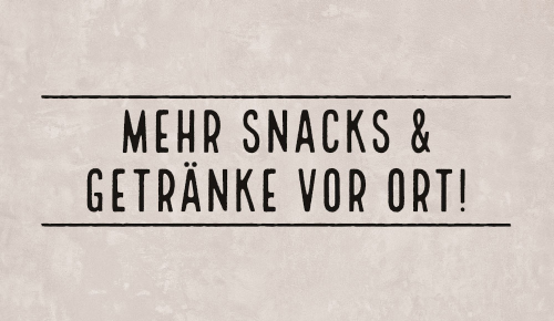 Sujet der Market Kitchen Wien Mitte The Mall mit der Aufschrift: Mehr Snacks & Getränke vor Ort