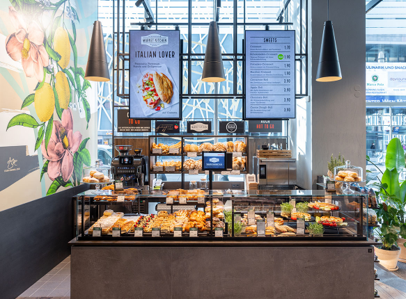 Brätchen-Verkaufstheke in der Market Kitchen Wien Mitte The Mall