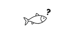 Fisch und ein Fragezeichen-Icon