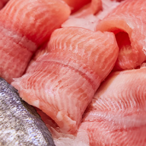 Mehrere Welsfilets auf Eis